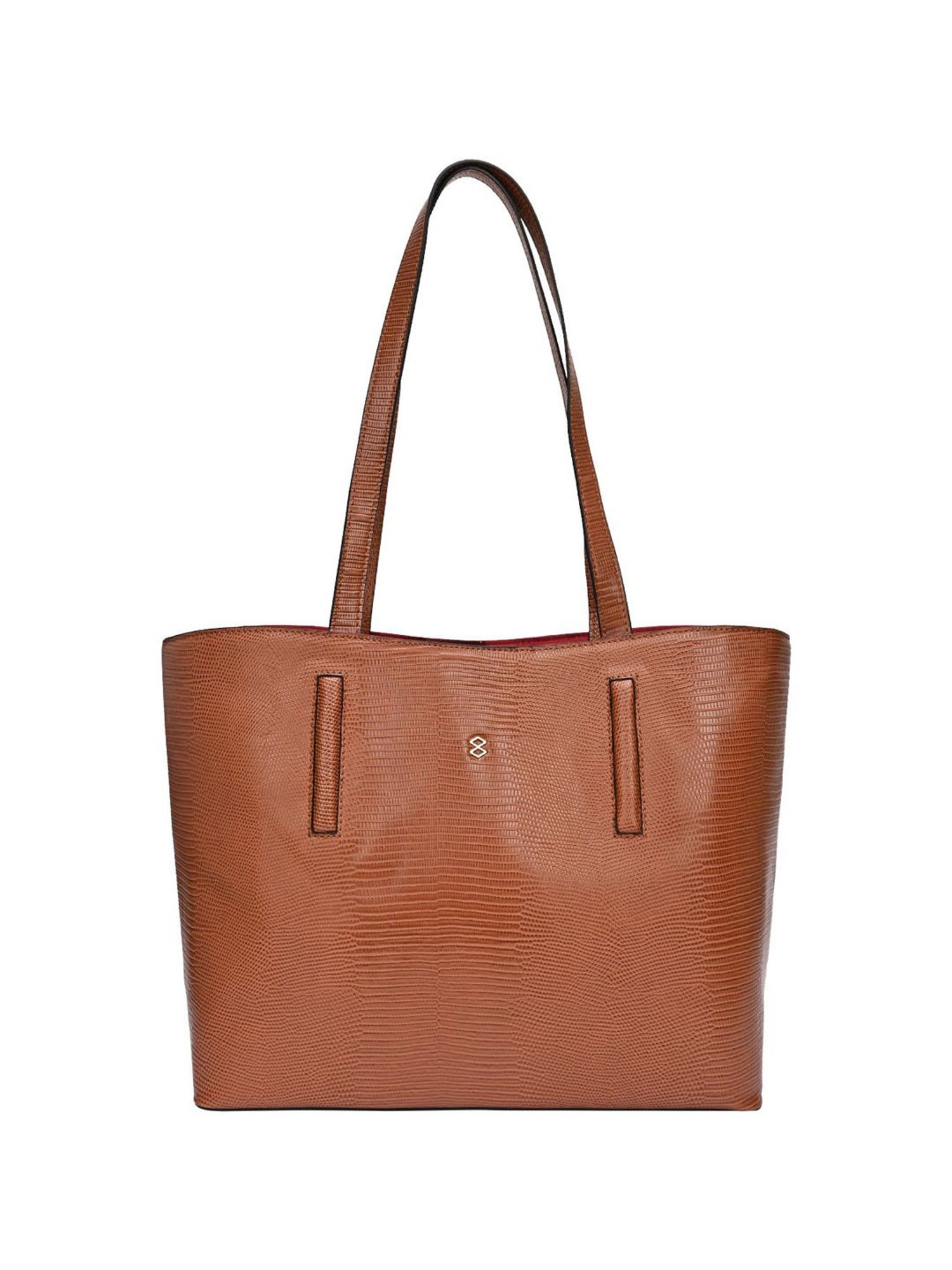 Horra Brown Textured Tote Handbag