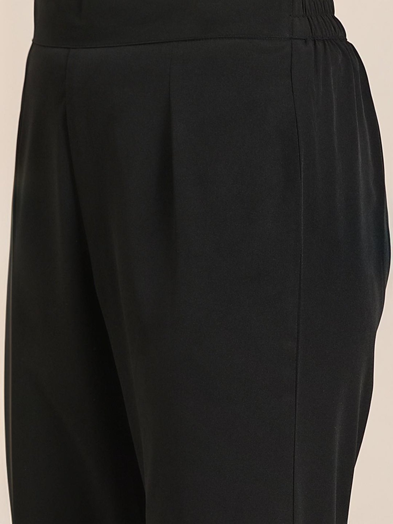 Ziyaa Black Straight Fit Kurta Pant Set With Dupatta