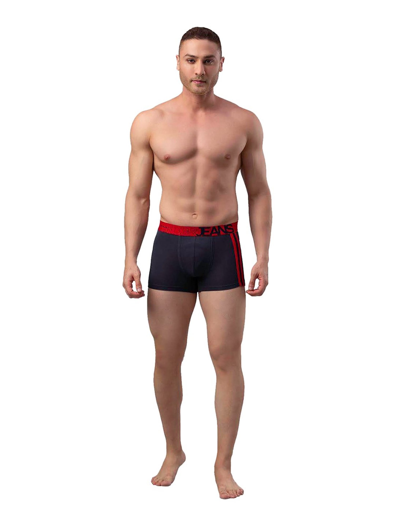 UnderJeans by Spykar Blue & Red Striped Trunks