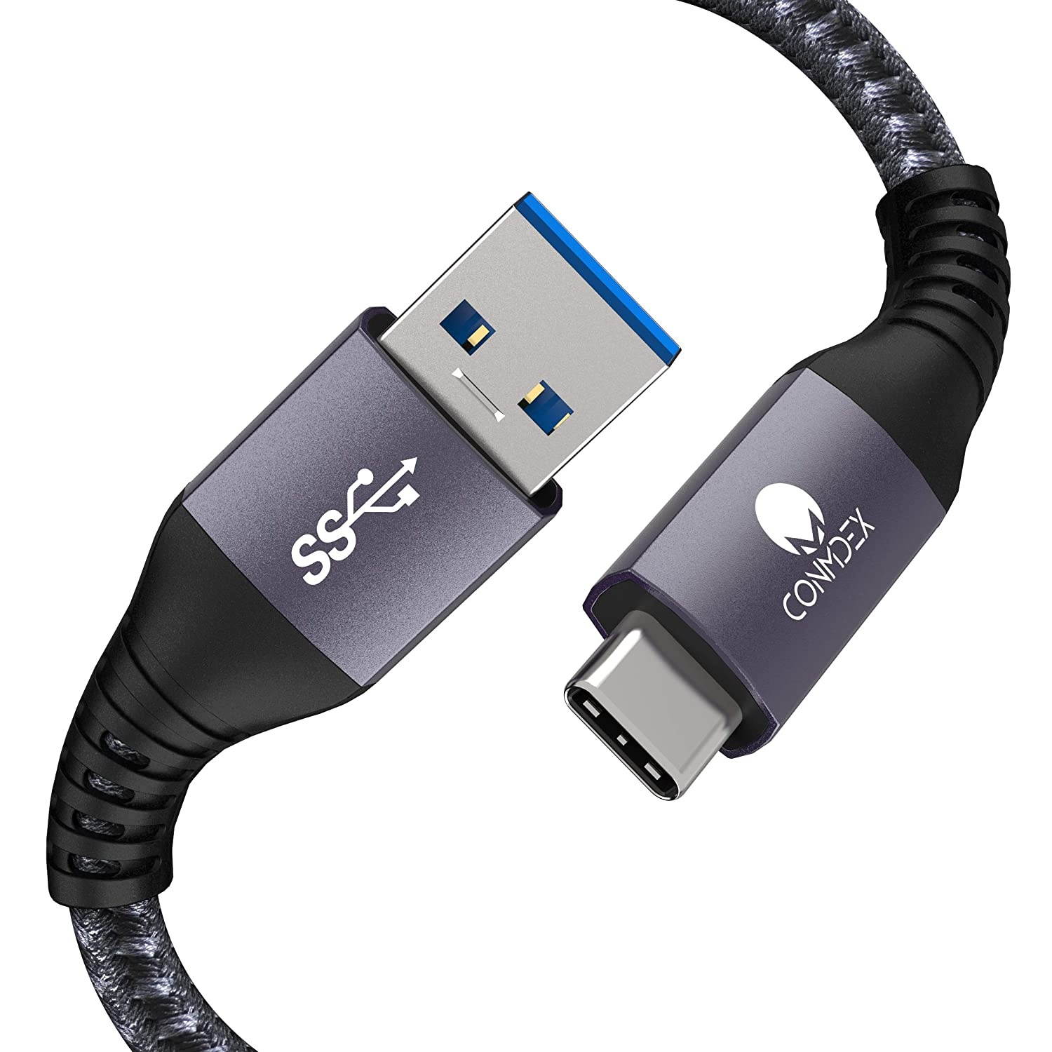 USB C Cable UP 10Gbps CONMDEX (2-Pack) USB-C 3.1 Gen 2 USB-A Android Auto Cable 3A Fast Charging Sync Data Transfer Cord for Samsung Galaxy S10/S9/S8 Note 9/8 6.6FT