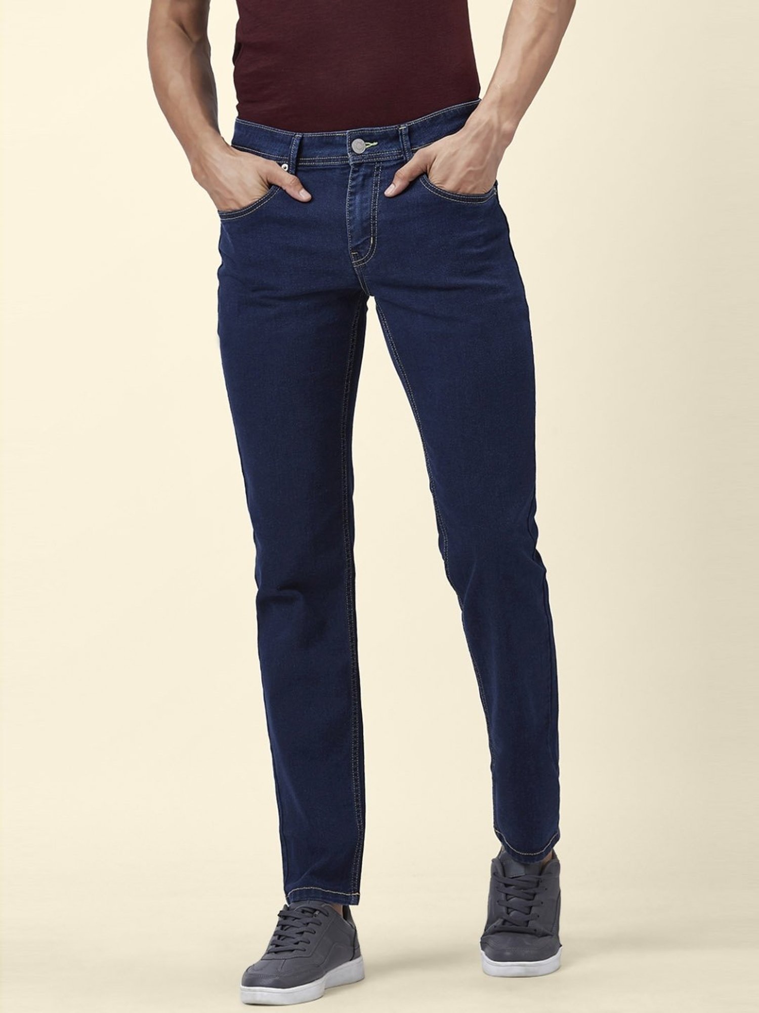 American Eagle Blue Cotton Regular Fit Jeans