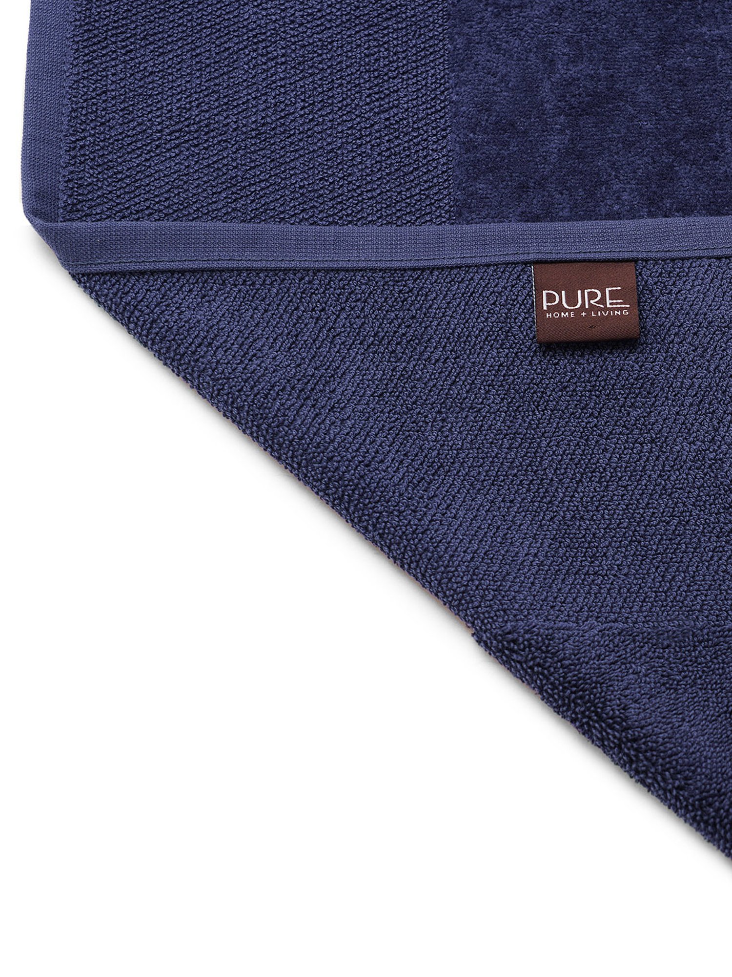 Pure Home and Living Blue Cotton Solid Bath Towels