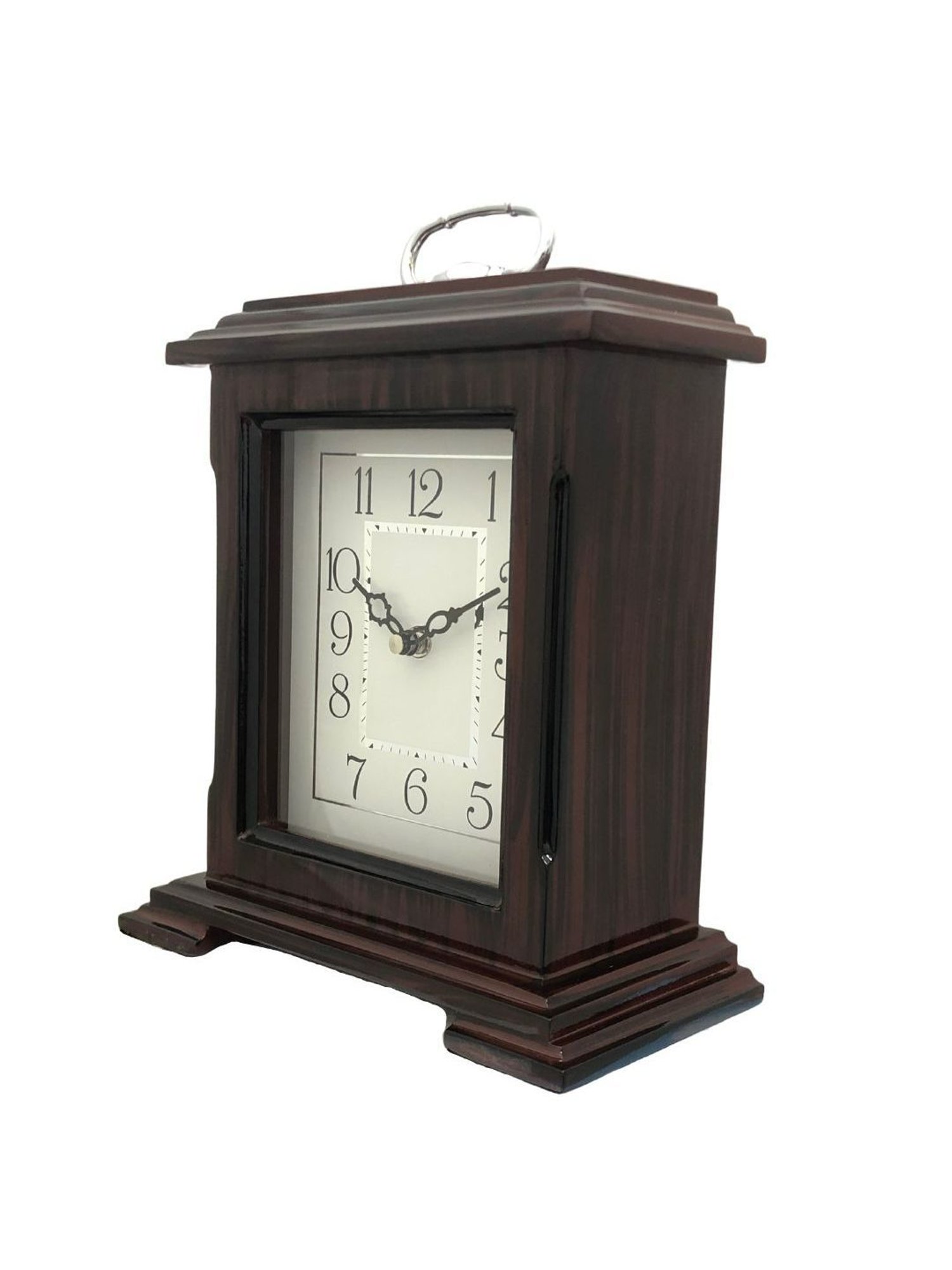 CHRONIKLE Rectangular Rosewood Brown Wood Table or Desk Clock