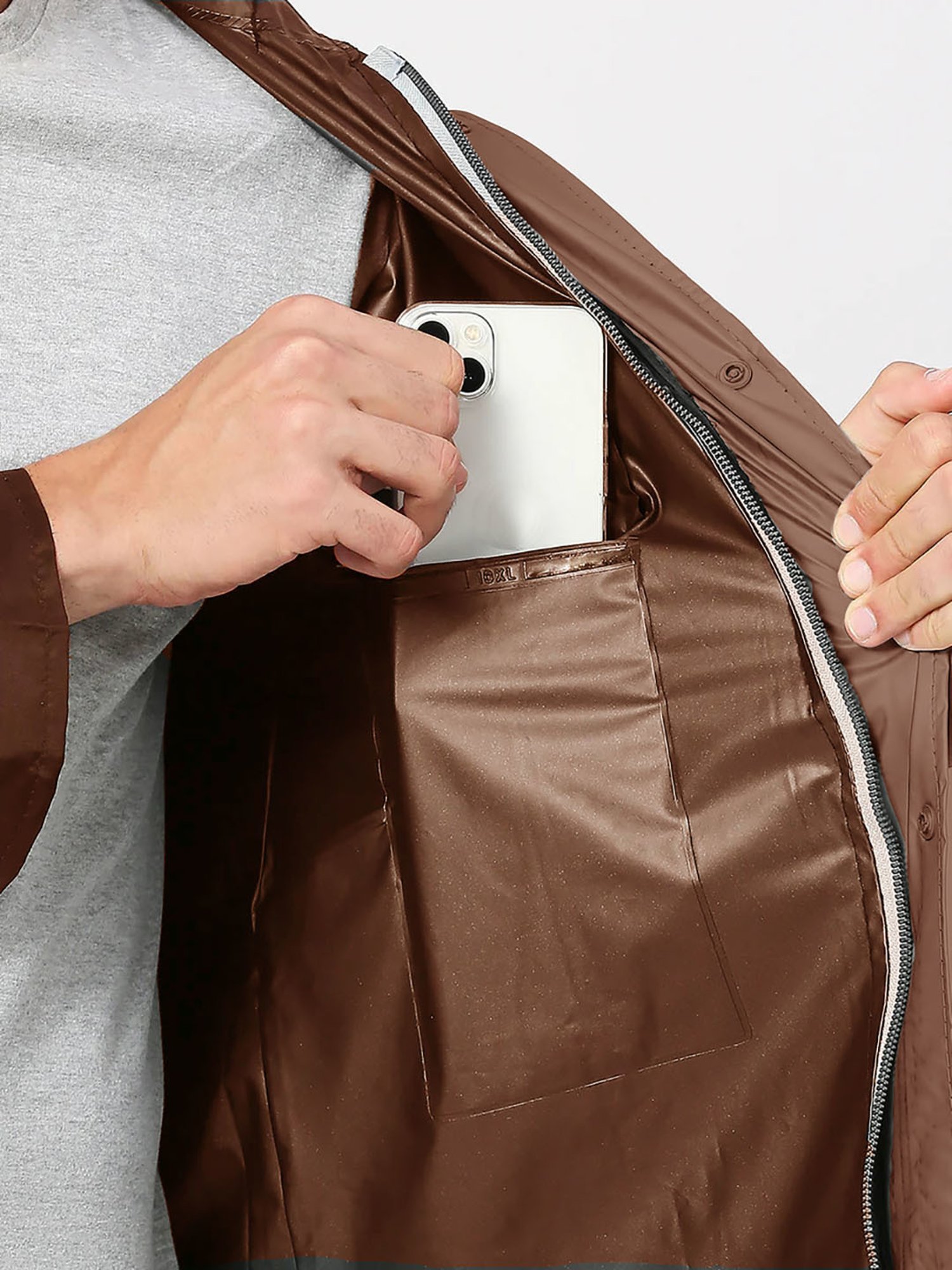 CAMISON Brown Regular Fit Raincoat Set