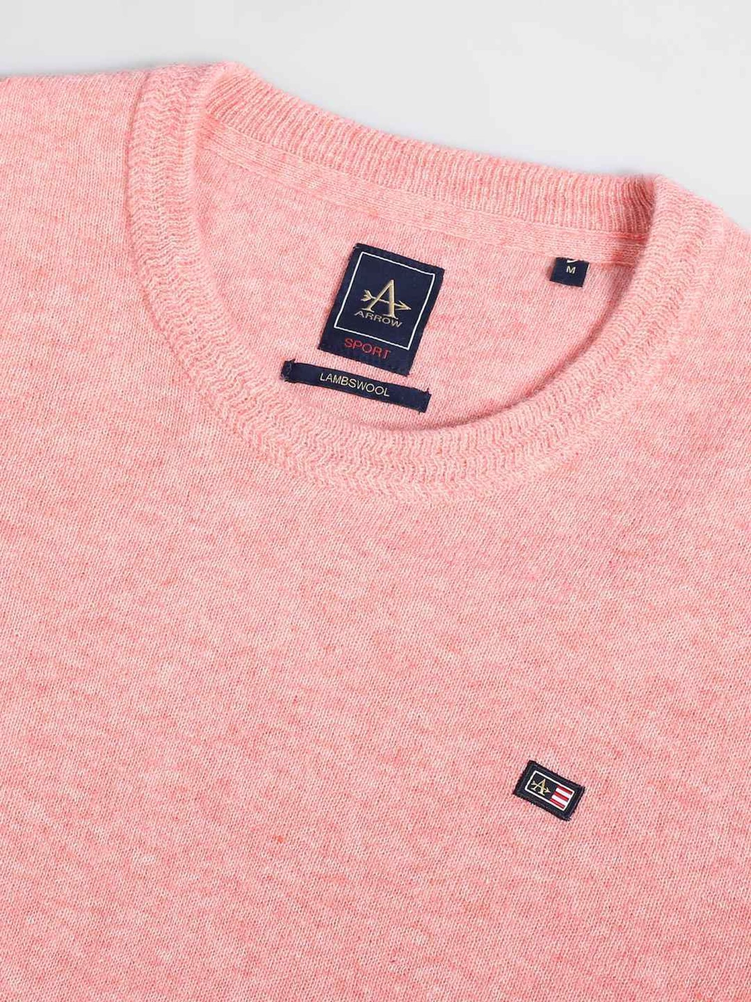 Arrow Sport Soft Pink Regular Fit Sweater