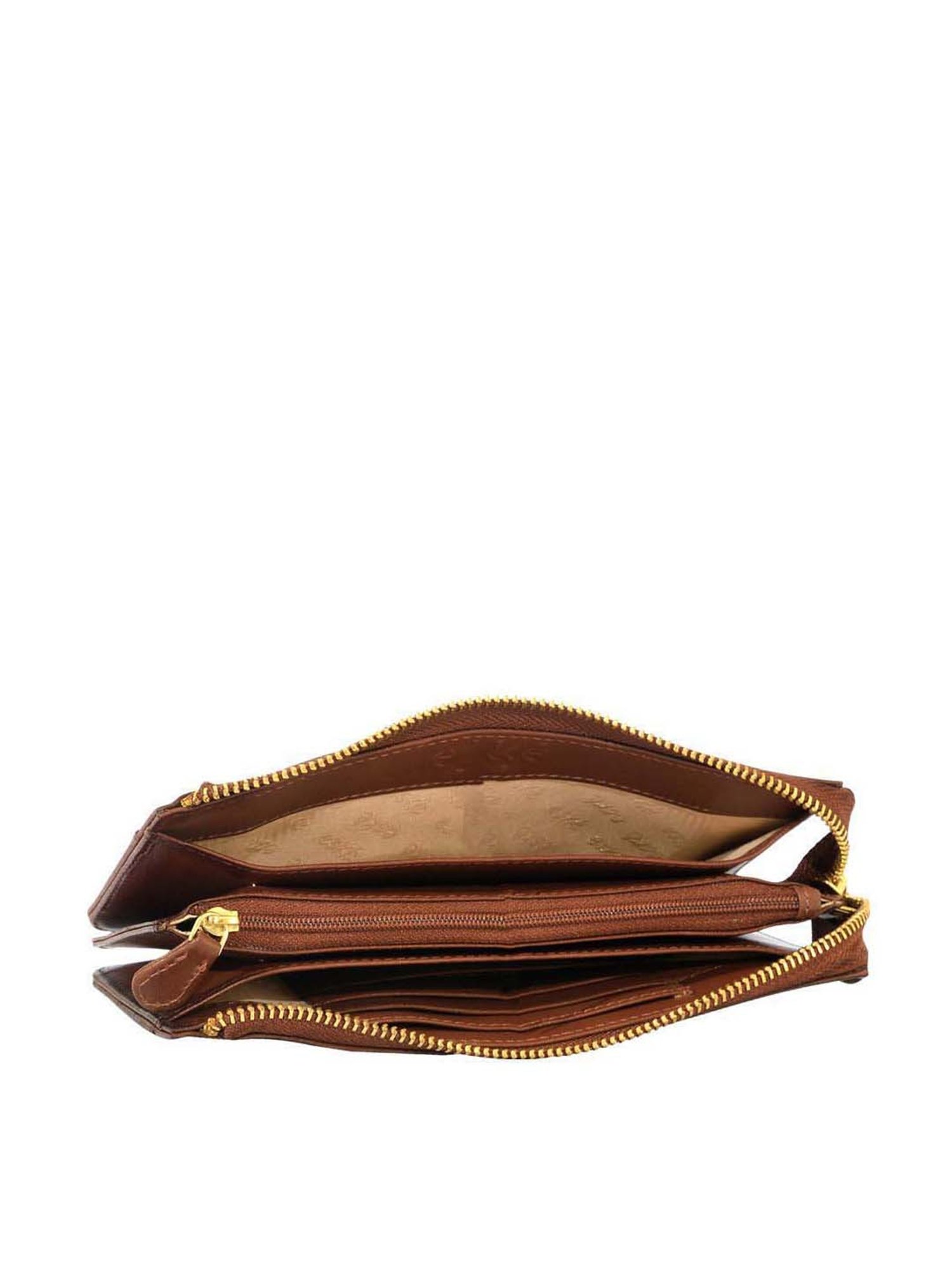 Louis Philippe Brown Casual Leather Money Clip Wallet for Men