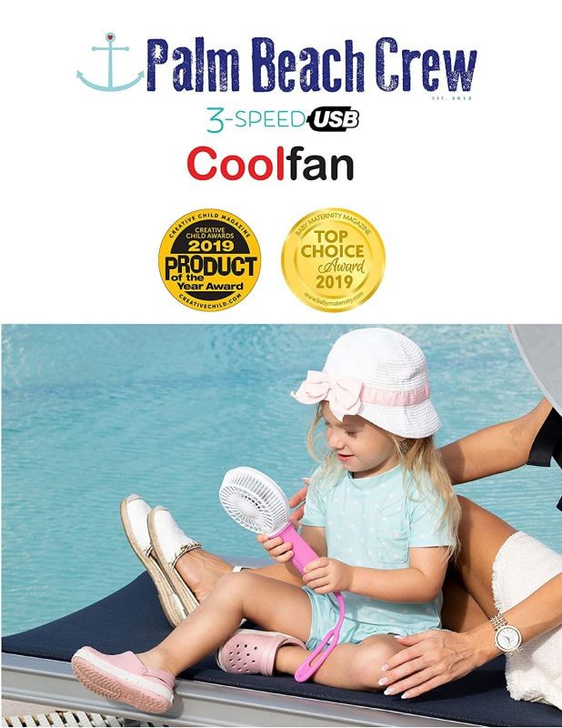 BuggyGear Handheld Mini Fan Portable - USB Rechargeable Battery Operated for Stroller Bike Beach Travel Desk Office Makeup Turbo Cool Indoor Outdoor Air