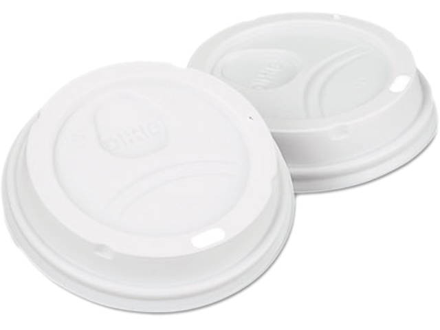 Dixie 9542500DX White, 50/Pack Dome Drink-Thru Lids Fits 10, 12 & 16 oz. Paper Hot Cups