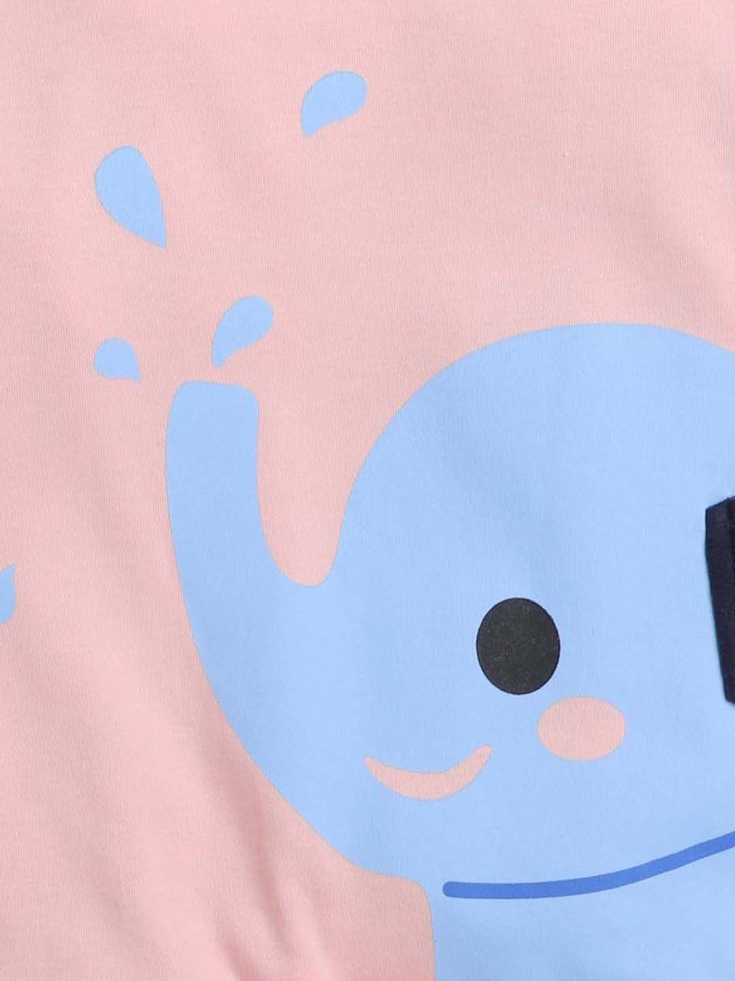 Bumzee Kids Peach & Navy Printed Full Sleeves Bodysuit