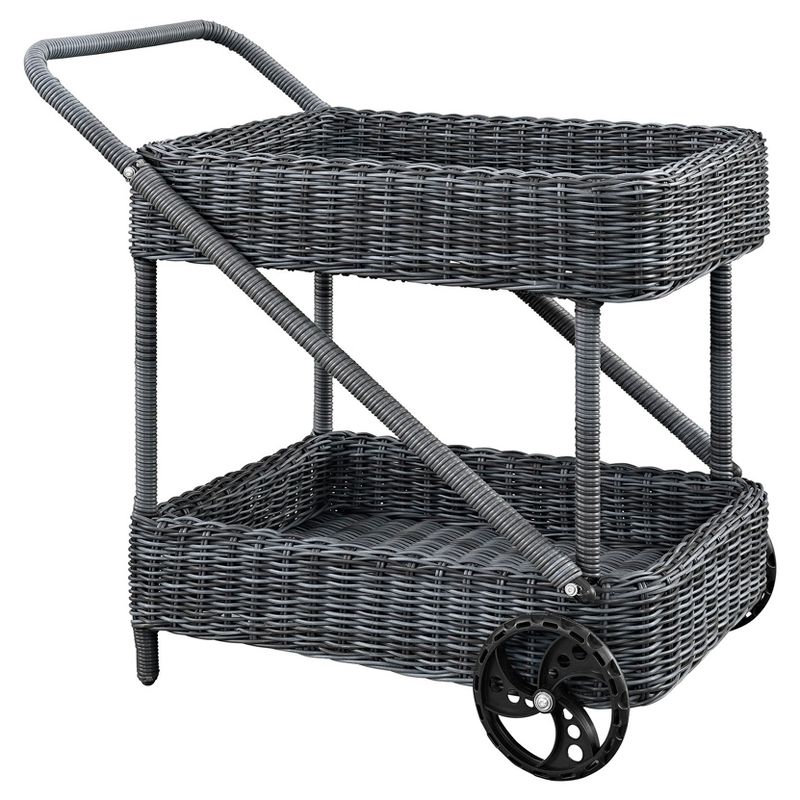 Slat Top Serving Cart - Gray - Apollo Outdoor