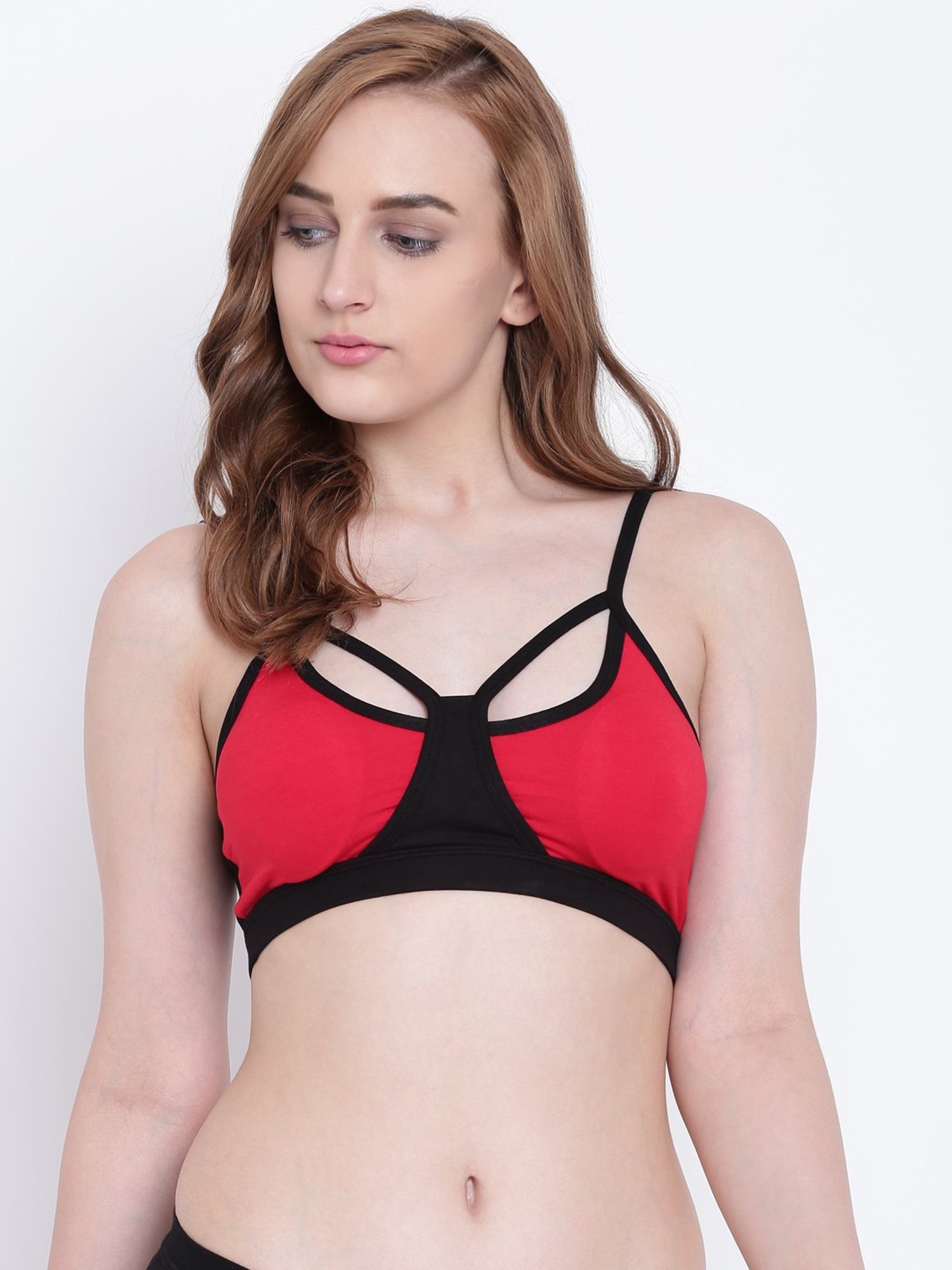 La Intimo Red & Black Mermaid Sports Bra
