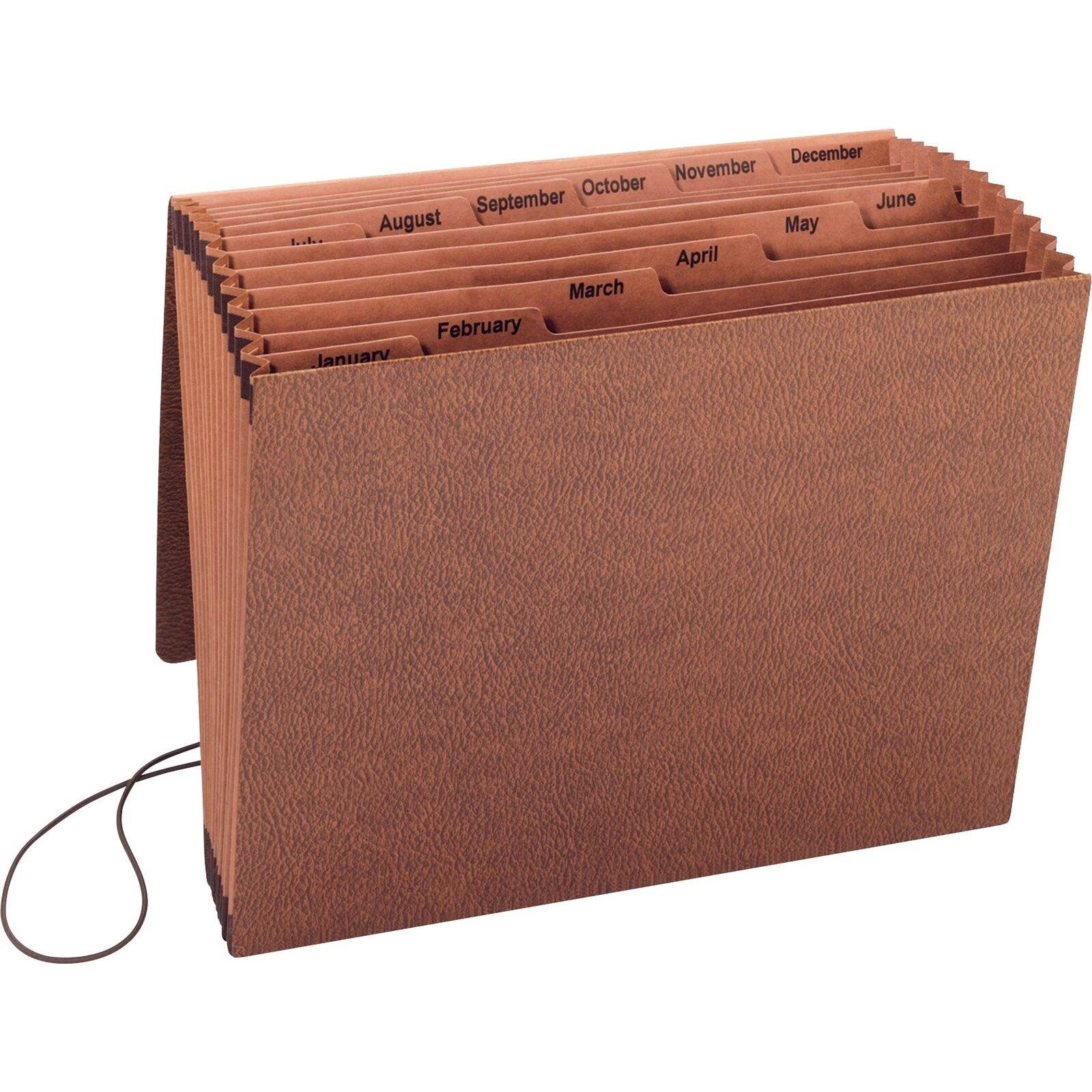Sparco Jan-dec Accordion File - Letter - 8.50" X 11" - 12 Pockets - Brown - 1