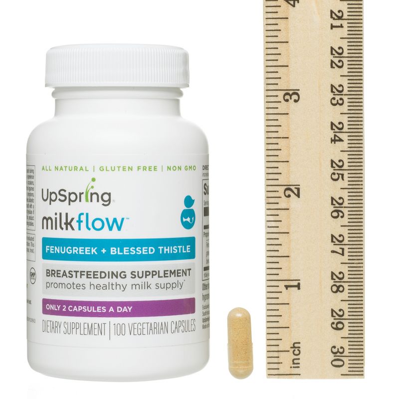 UpSpring Milkflow Fenugreek + Blessed Thistle Capsules Breastfeeding Supplement - 100ct
