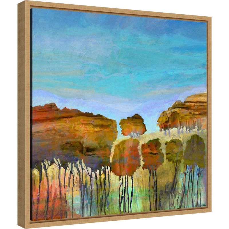 16" x 16" Harmony III Landscape by Michael Tienhaara Framed Wall Canvas - Amanti Art