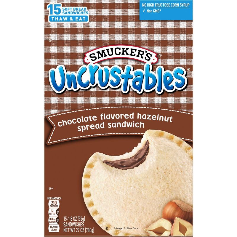 Smucker's Uncrustables Frozen Chocolate Flavored  Hazelnut Spread Sandwich - 27oz/15ct