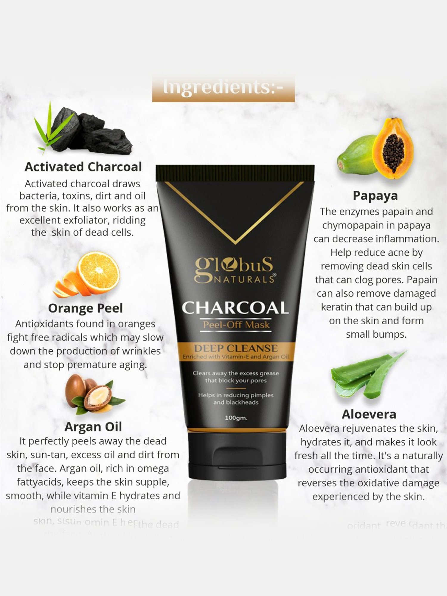 Globus Naturals Coffee & Charcoal Peel-Off Mask Combo