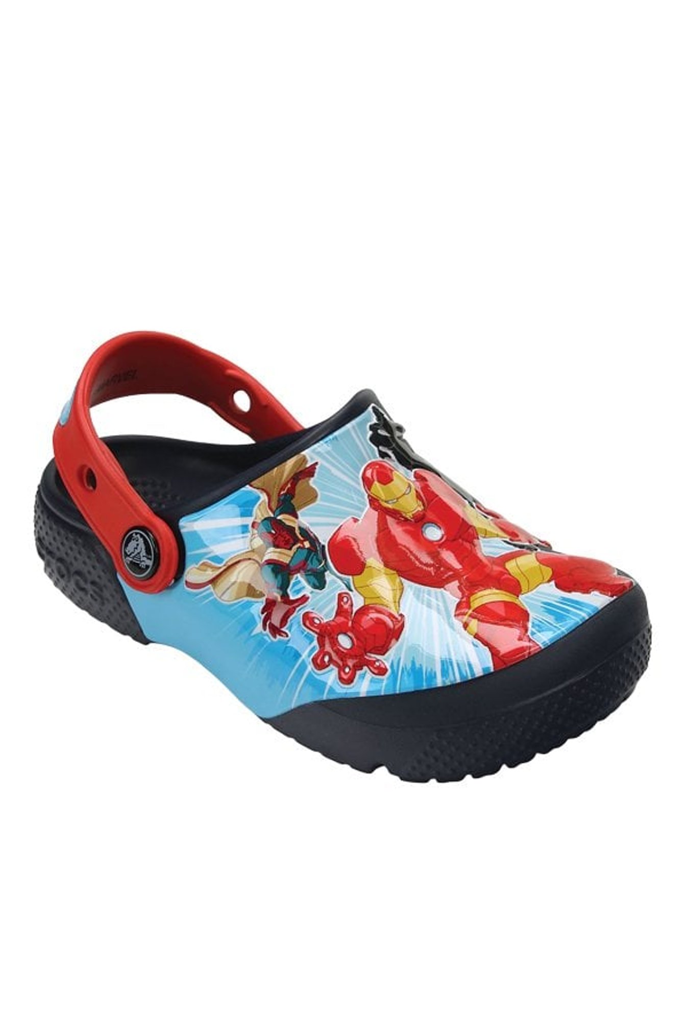 Kids FunLab Marvel Avengers Sky Blue & Red Back Strap Clogs