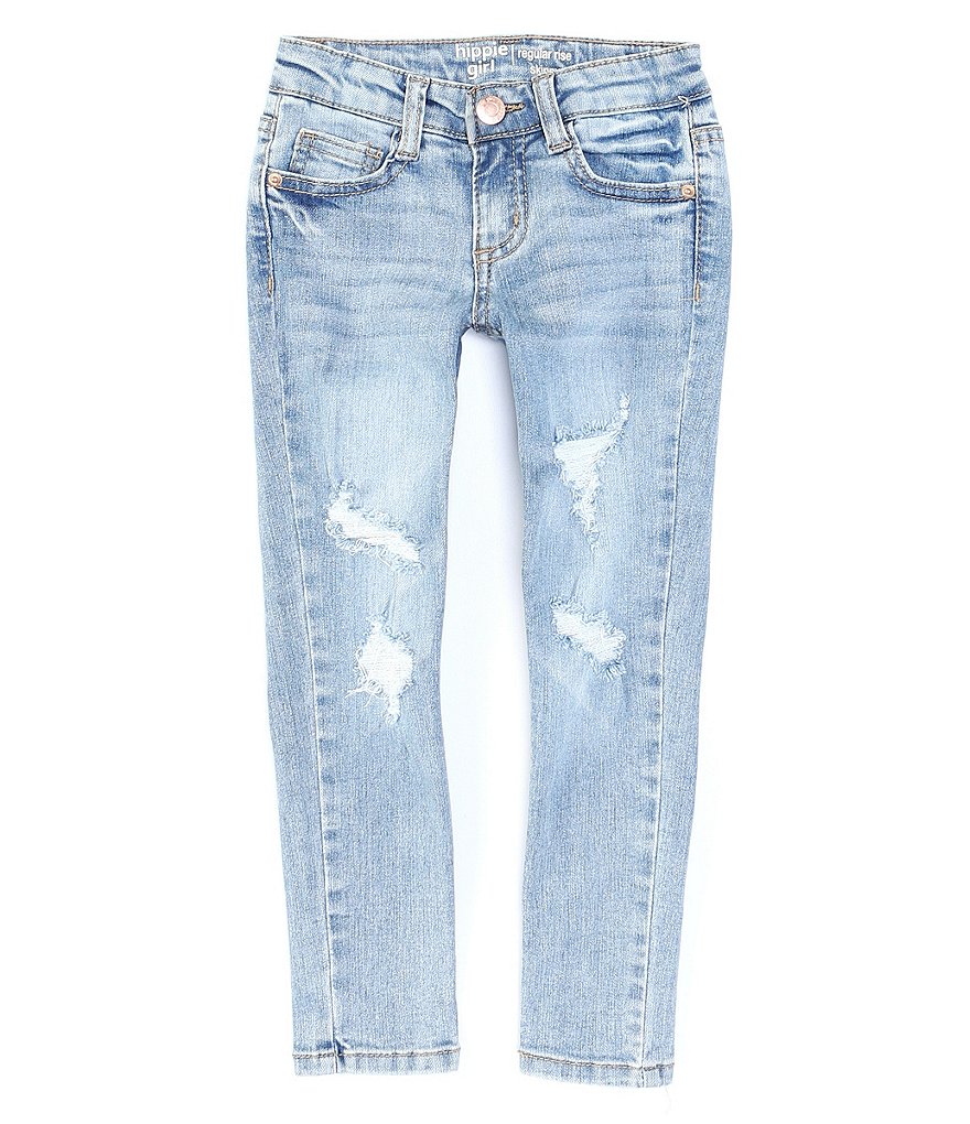 Hippie Girl Little Girls 4-6X Destruction Skinny Jeans