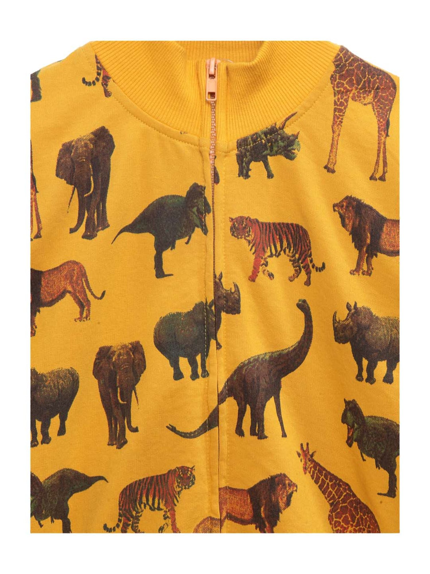 Lil Tomatoes Kids Mustard Cotton Printed Sweatshirt