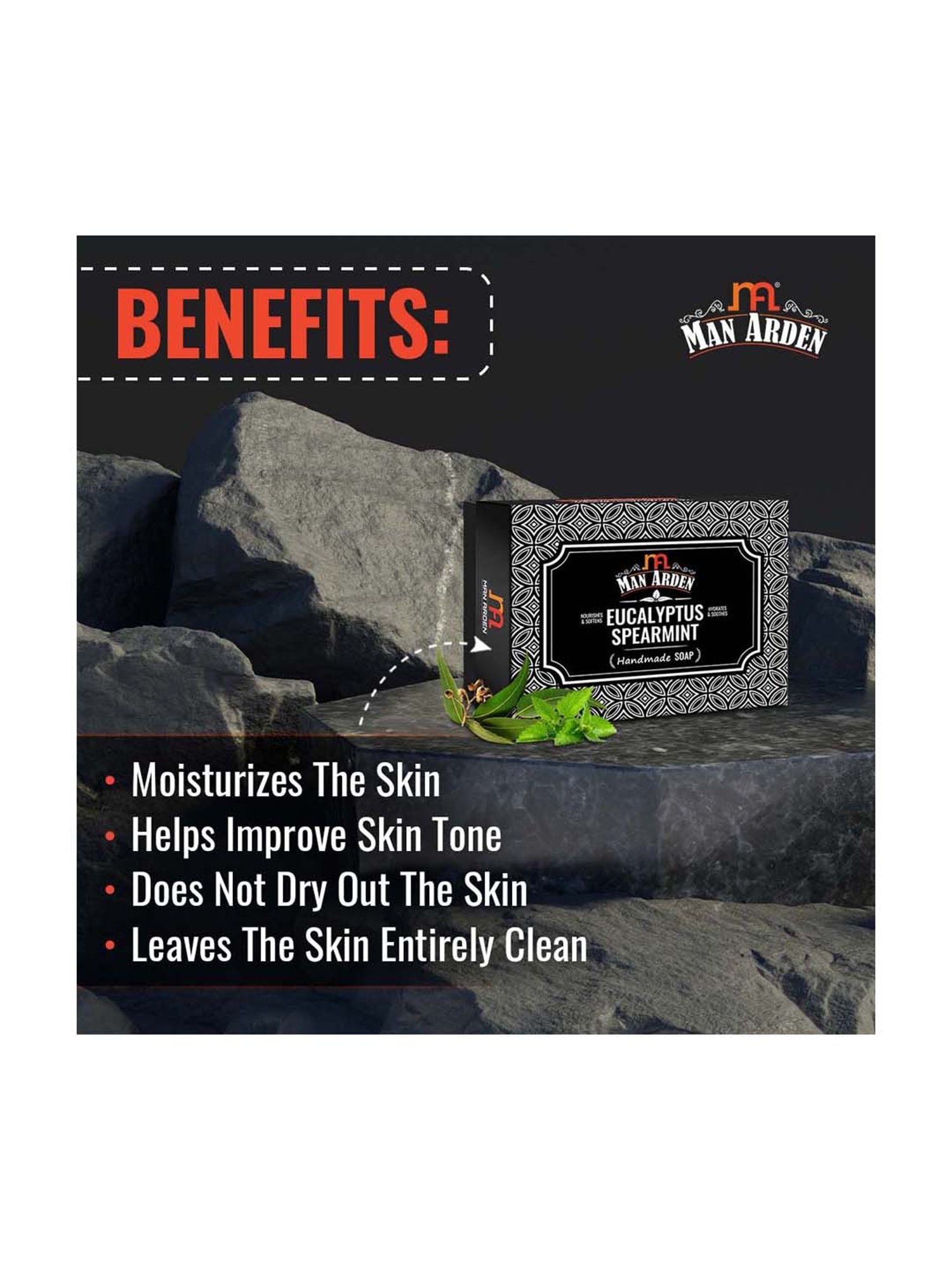 Man Arden Eucalyptus & Spearmint Handmade Luxury Soap - 125 gm