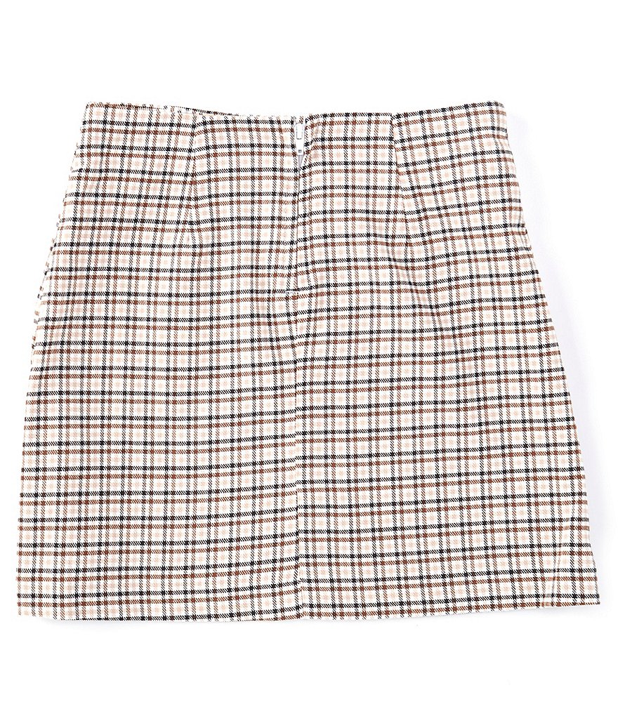 GB Girls Big Girls 7-16 Zipper Back Plaid Skirt