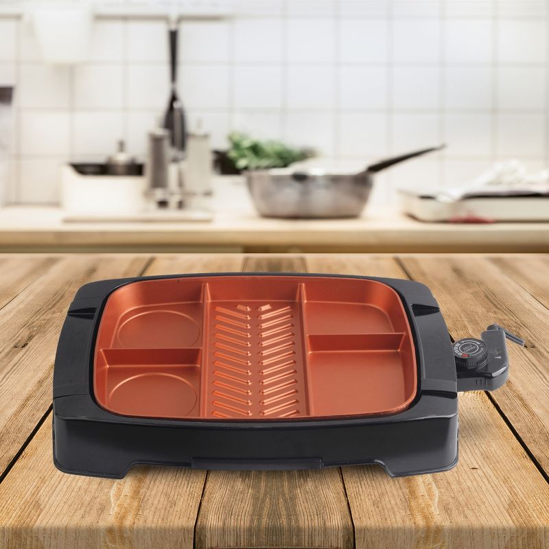 Brentwood Multi-Portion Electric Indoor Grill with Non-Stick Copper Coating