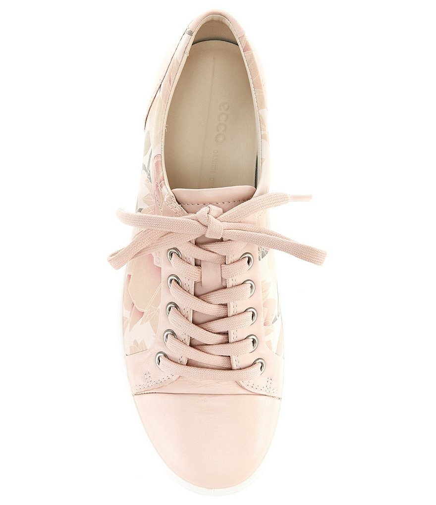 ECCO Soft 7 Floral Print Leather Lace-Up Sneakers