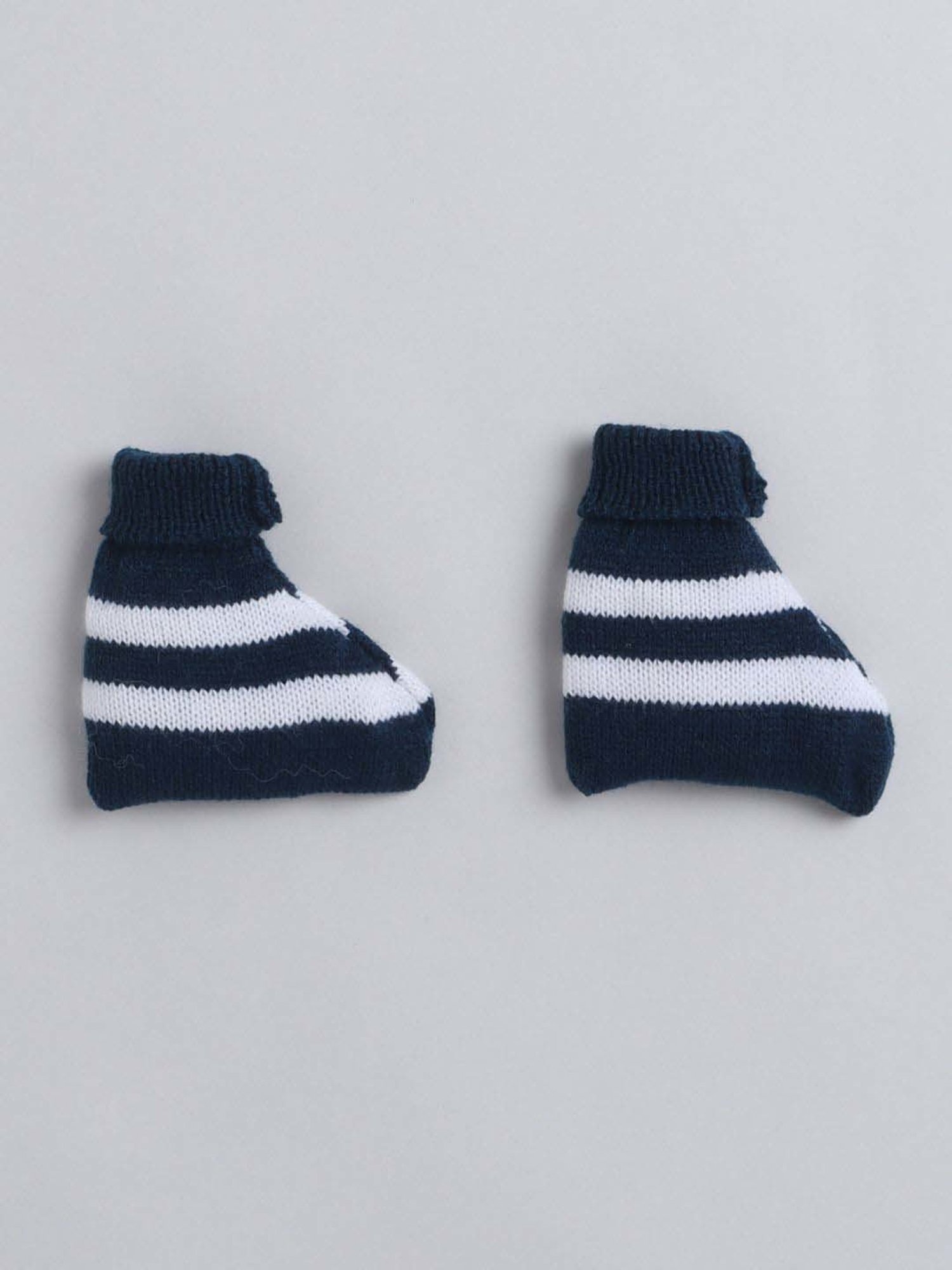 Little Angels Kids Navy & White Striped Full Sleeves Sweater Set