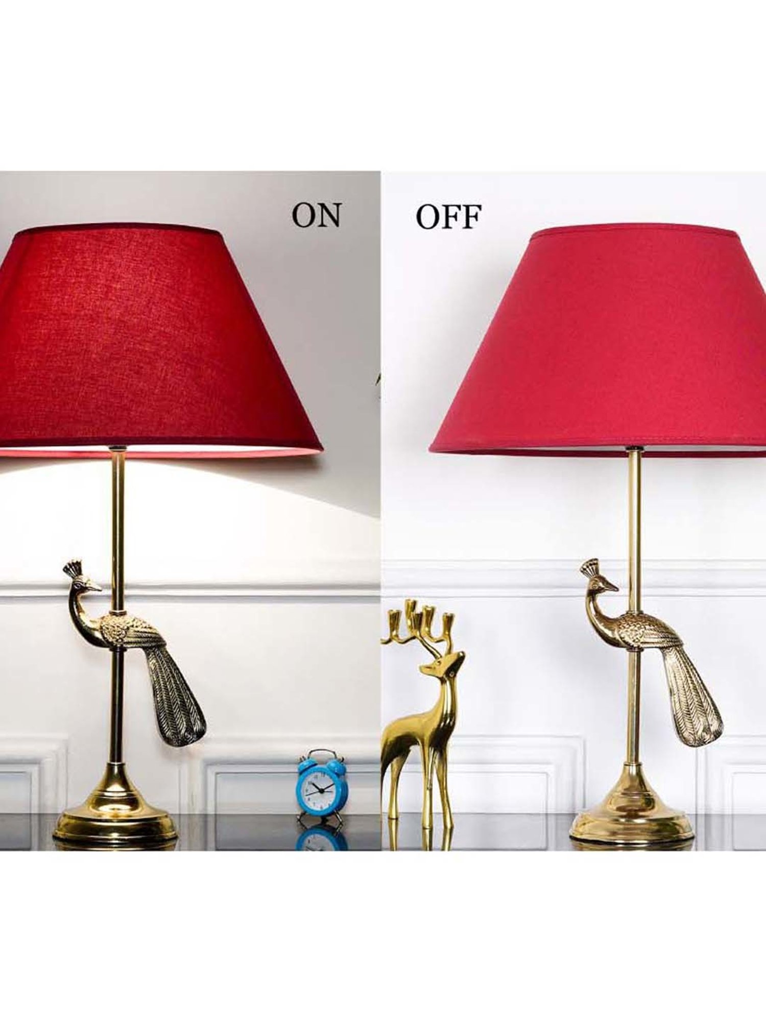 DecorativeRay Red PVC Study Table Lamp - Set of 1