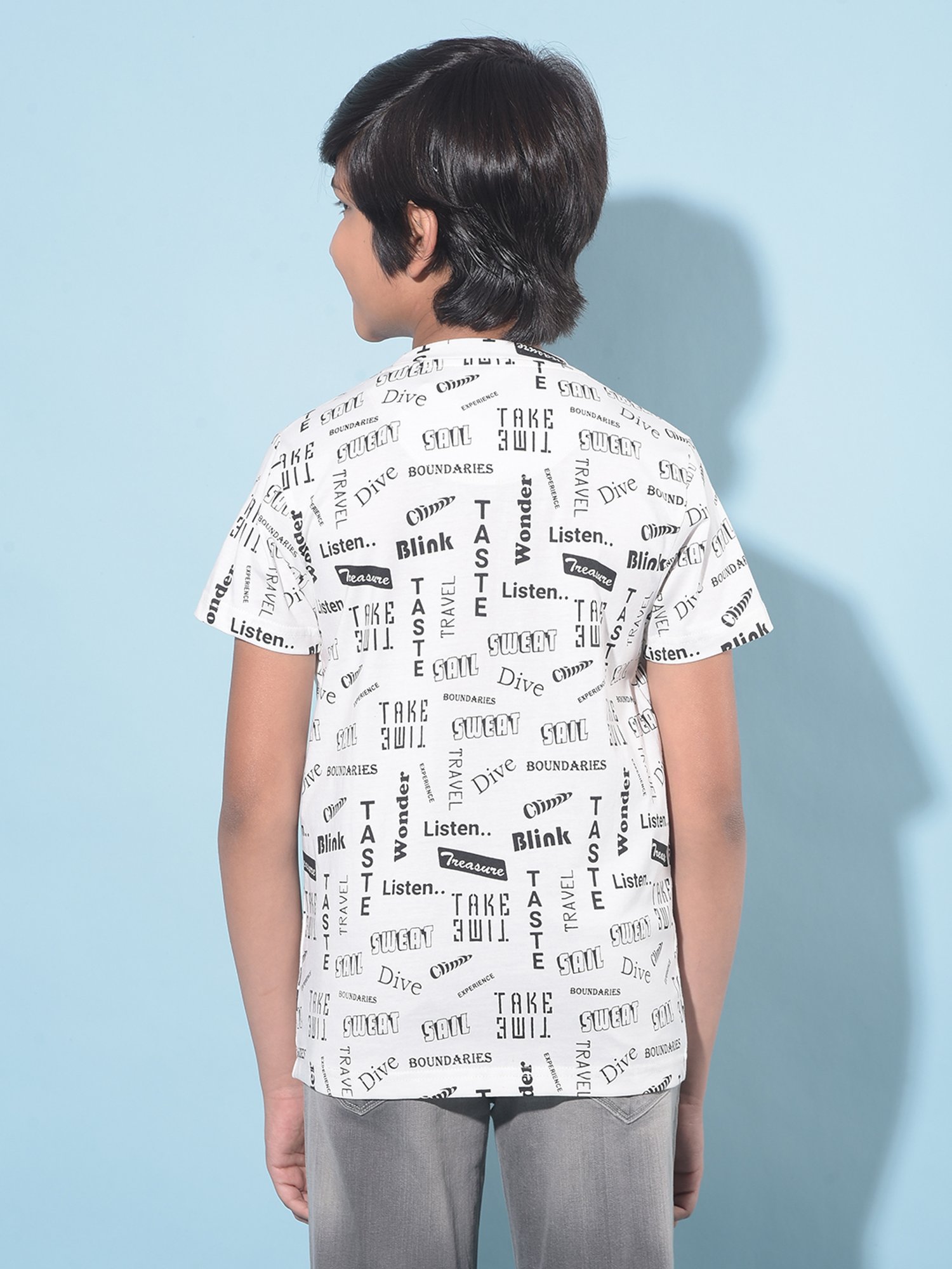 Crimsoune Club Boys White Printed T-Shirt