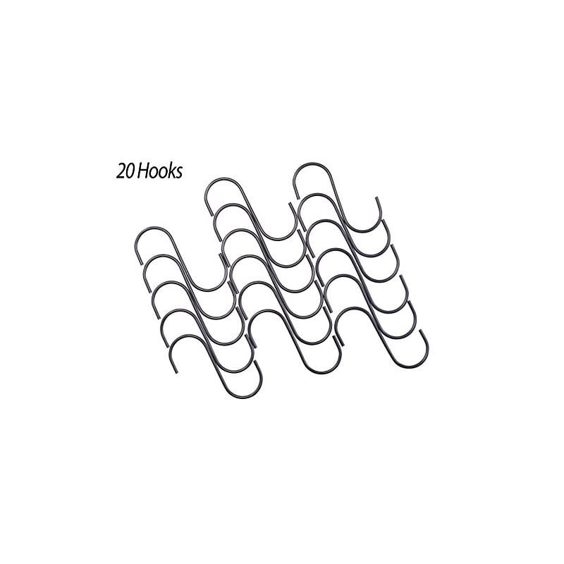 Steel S-Hook, 3.5 Inch, Black, 40-Pack S-Hooks, Utility Hooks for Hanging Pots, Pans, Mugs, Clothing, Tools, Planters, Flower Baskets, Wind Chimes, Bird Feeders and More!