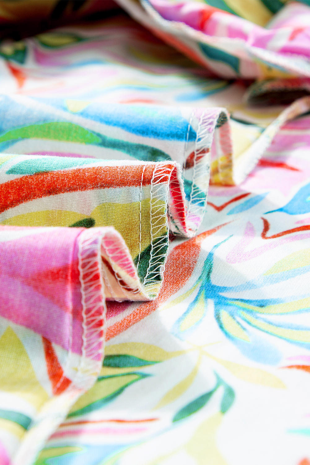 Multicolor Boho Floral Collared Long Sleeve Dress