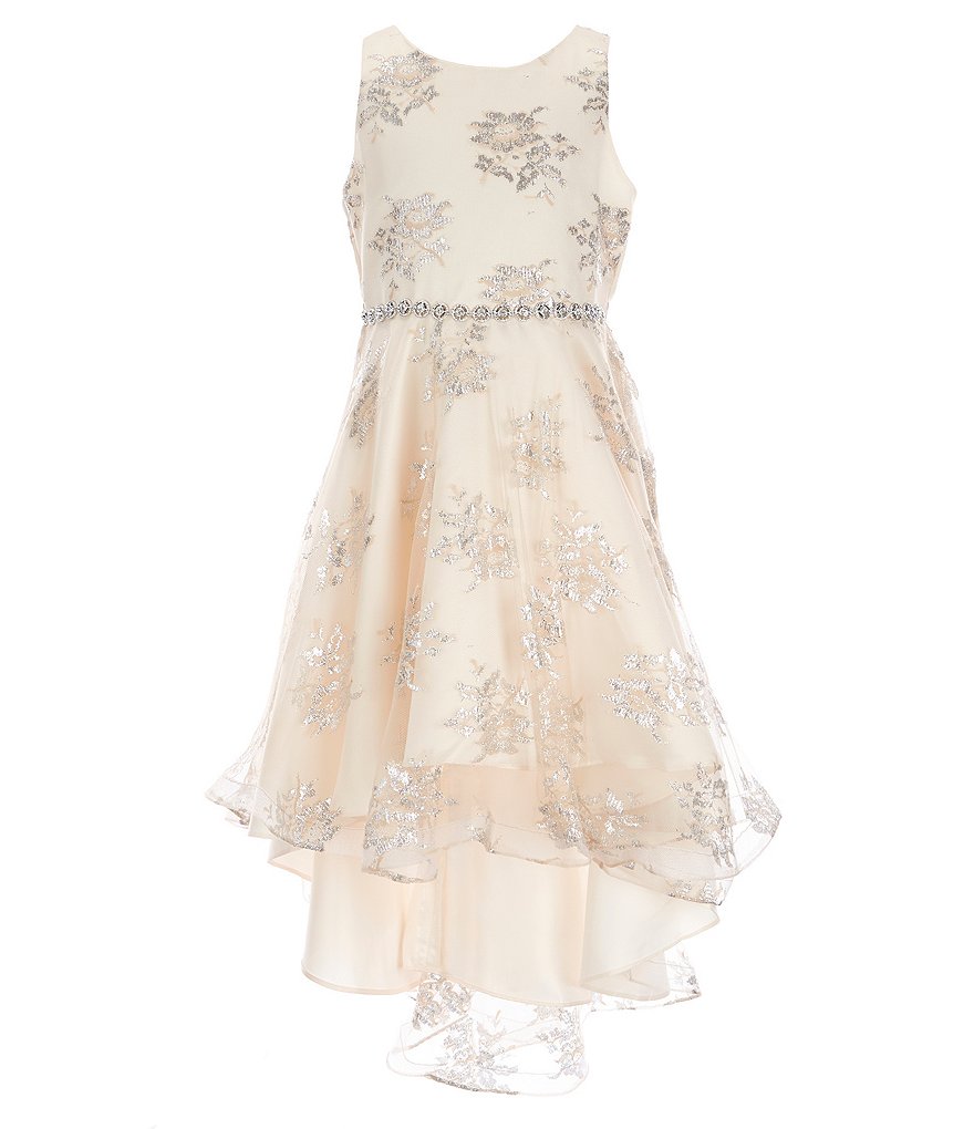 Bonnie Jean Big Girls 7-16 Sequin/Ombre Handkerchief-Hem Dress