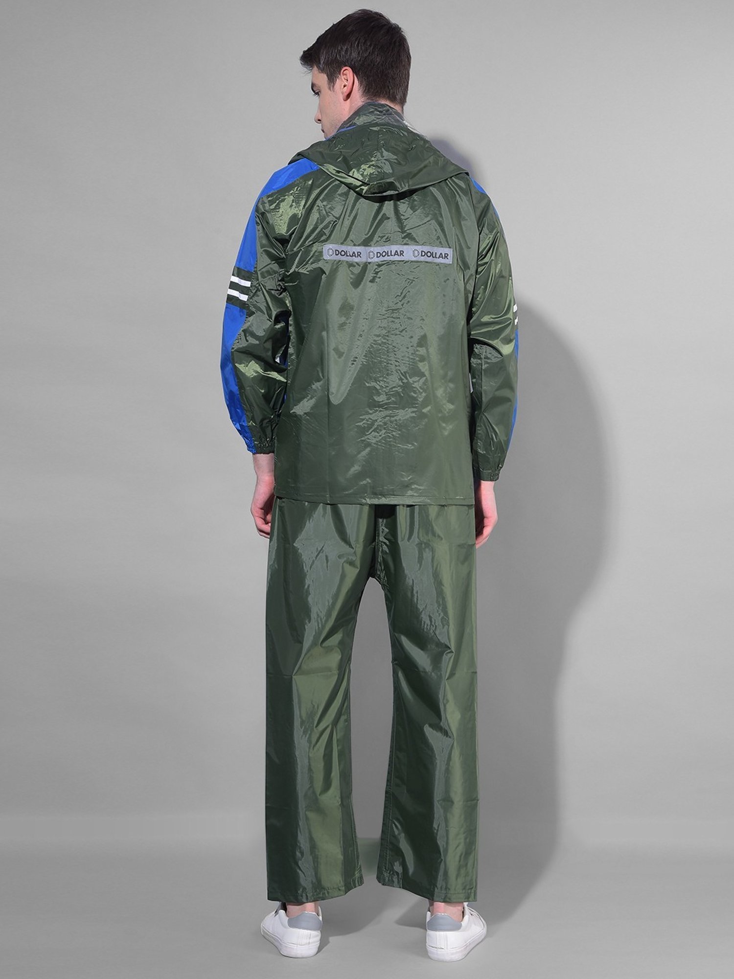 Dollar Green Regular Fit Colour Block Raincoat Set