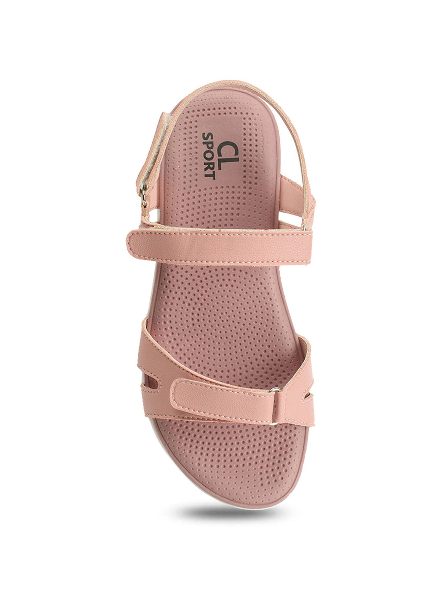 CL Sports by Carlton London Women's Peach Ankle Strap Wedges