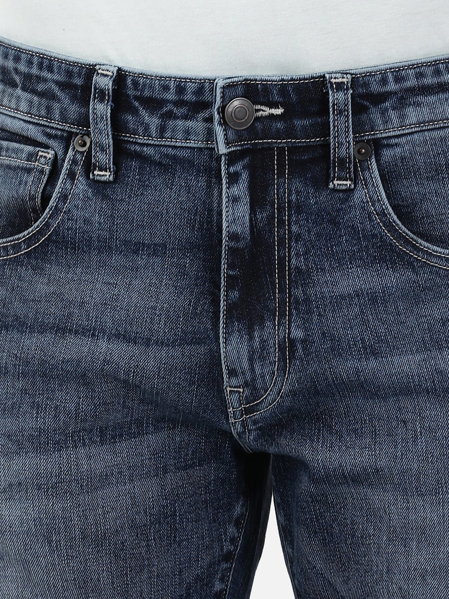 Passion Blue Slim Fit Heavily Washed Jeans