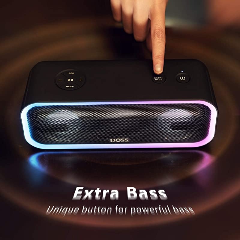 SoundBox Pro+ Wireless Bluetooth Speaker with 24W Impressive Sound Booming Bass Wireless Stereo Pairing Mixed Colors Lights IPX5 Waterproof 15 Hrs Battery Life 66 ft Bluetooth Range Green