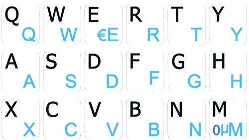 DANISH - ENGLISH NOTEBOOK NON-TRANSPARENT WHITE KEYBOARD STICKERS