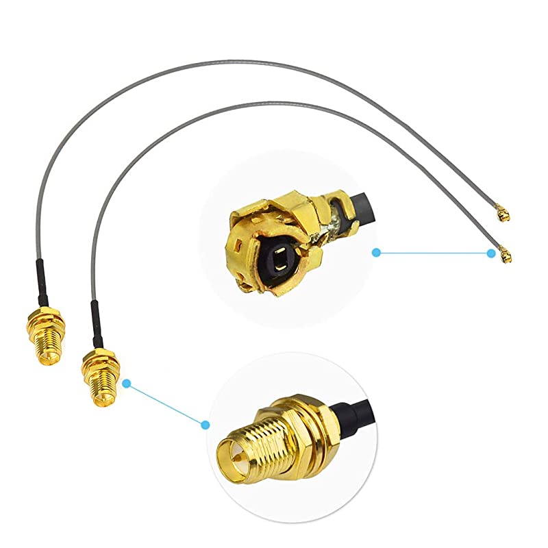 Dual Band WiFi 24GHz 5GHz 58GHz 8dBi RPSMA Male Antenna15cm IPEX IPX UFL to RPSMA Female Cable 2Pack for Intel Fenvi HP DELL Wireless Mini PCI Express PCIE Network Card WiFi Adapter