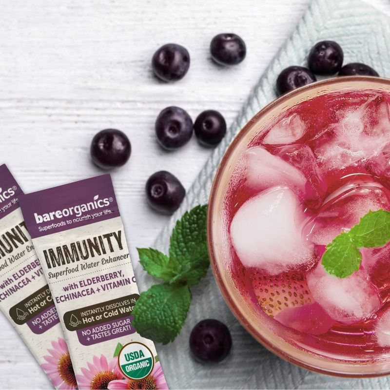 BareOrganics Superfood Water Enhance Immunity Blend Powder Packets - 12ct
