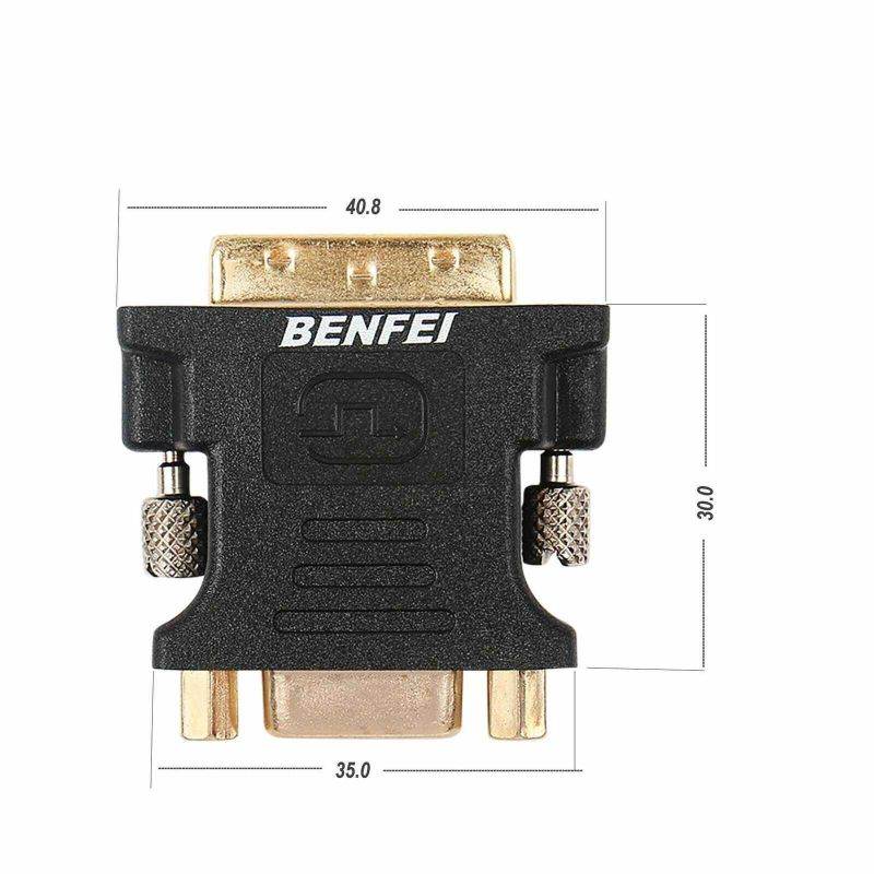 DVI-I to VGA Adapter, Benfei 2 Pack DVI 24+5 to VGA Male to Female Adapter wi...