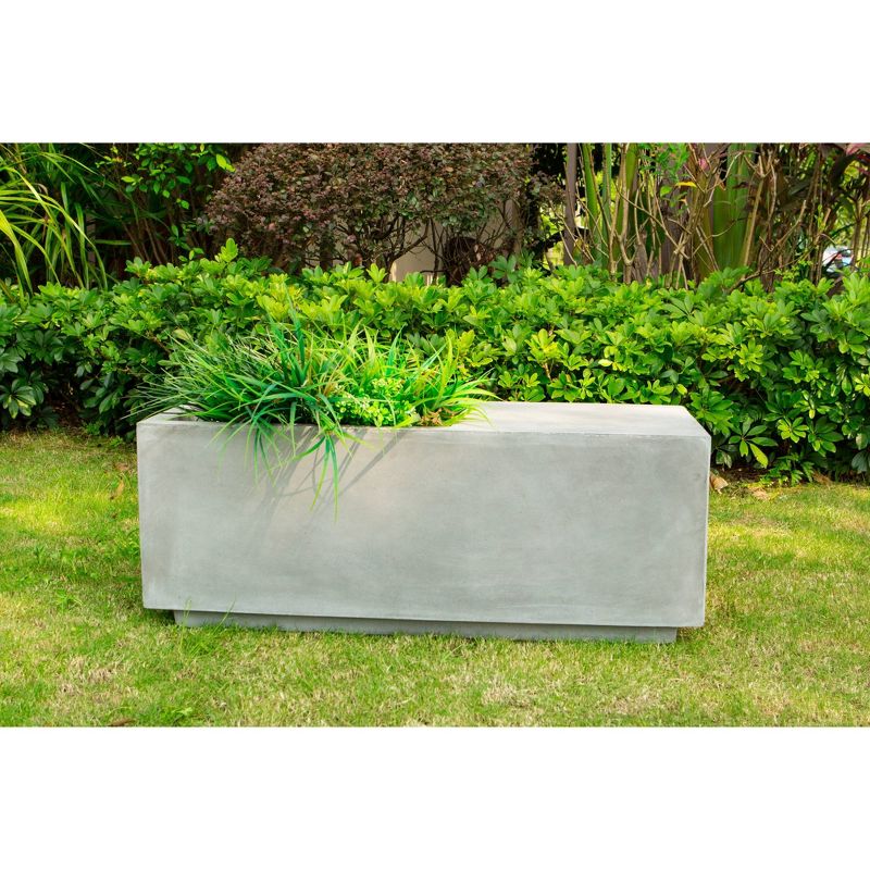 14.6" Kante Lightweight Modern Outdoor Concrete Square Planter Natural Gray - Rosemead Home & Garden, Inc.