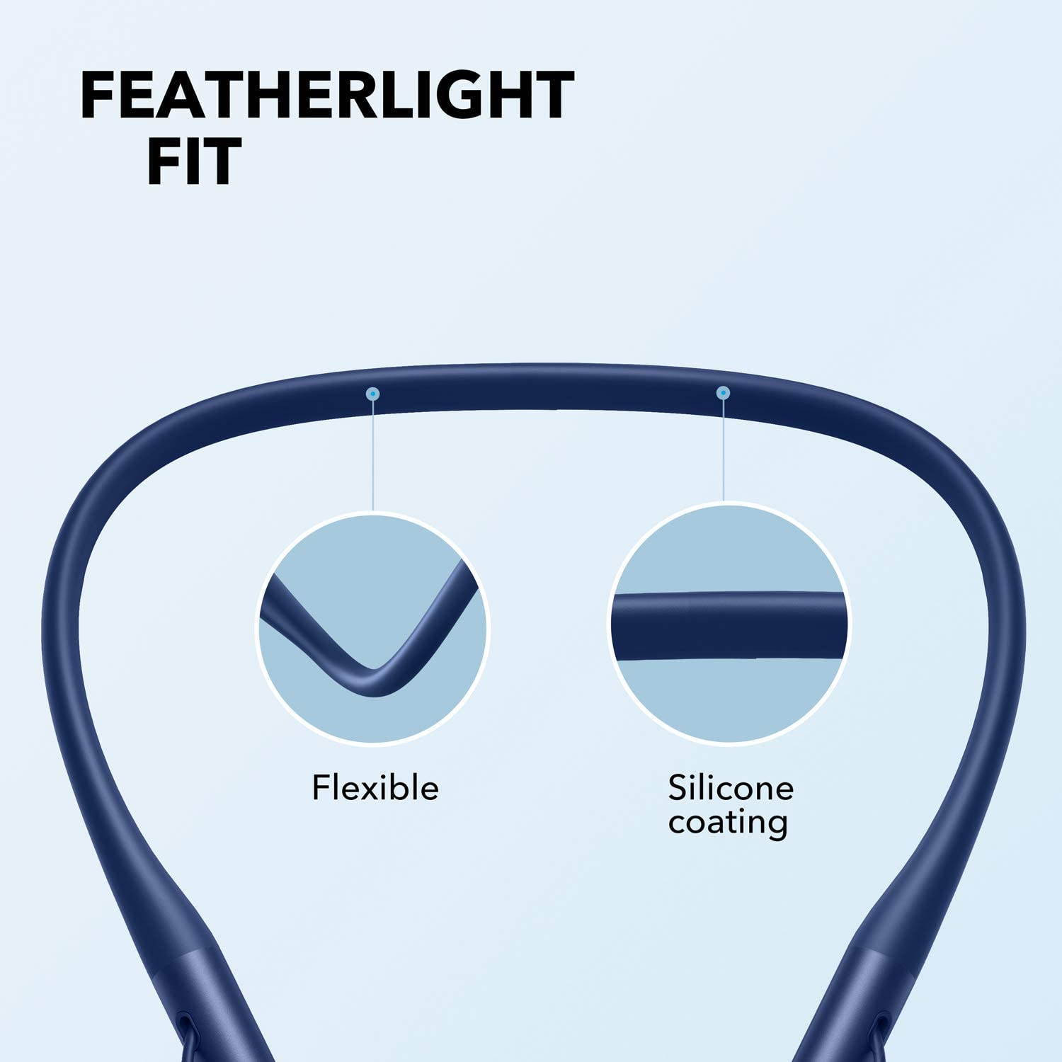 Anker Soundcore Life U2 Bluetooth Neckband Headphones with 24 H Playtime, 10 mm Drivers, Crystal-Clear Calls with CVC 8.0 Noise Cancelling Mic, USB-C Fast Charging, Foldable & Lightweight Build