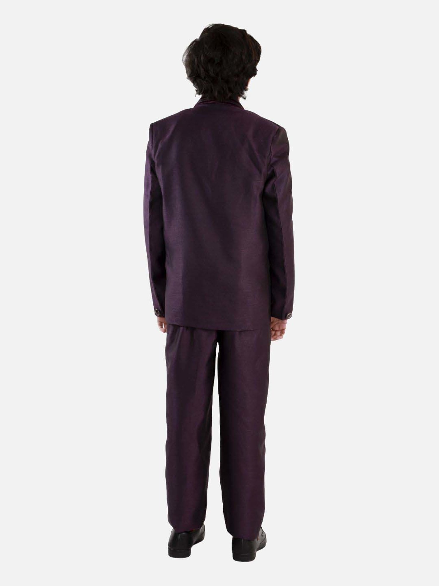 Fourfolds Boys Purple Solid Full Sleeves Suit Set