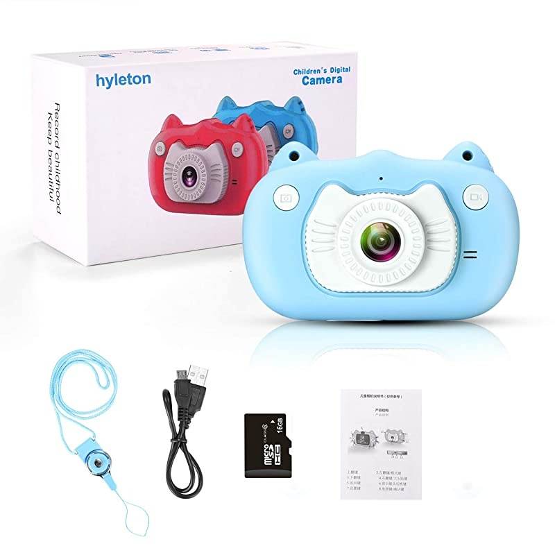Kids Digital Camera for Boys Girls Gift, Dual Lens 1080P 12MP FHD Child Toy Camera Camcorder with Zoom Function &16GB SD Card for Age 3-10