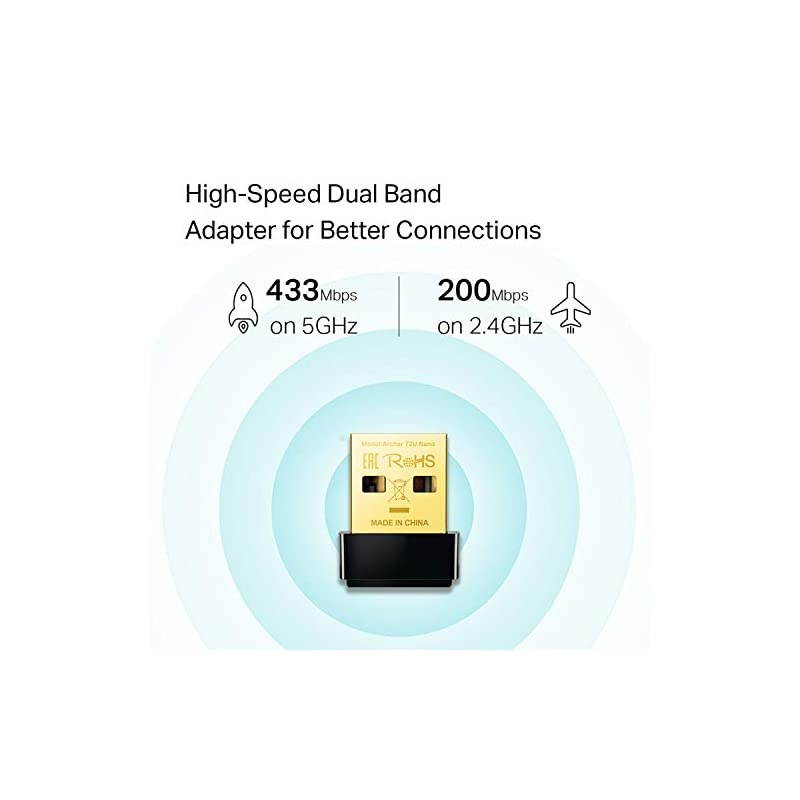 Nano AC600 USB Wifi AdapterArcher T2U Nano 24G5G Dual Band Wireless Network Adapter for PC Desktop Mini Travel Size Supports Windows 10 81 8 7 XP Mac OS X 1091014