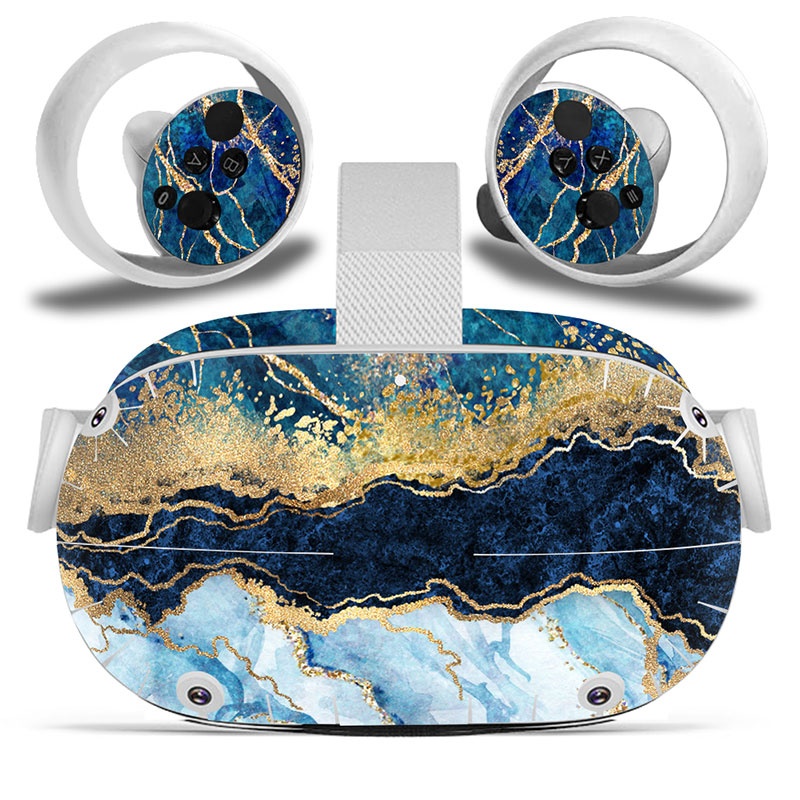 Amify Vinyl Skin Sticker for Oculus Quest 2 VR Headset Controller PVC Decals Cute Cartoon Wrap Cover for Oculus Quest 2 Accessories