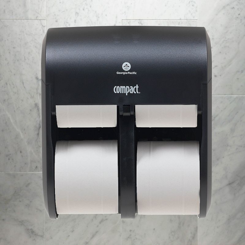 Georgia-Pacific Compact 4-Roll Quad Coreless Toilet Paper Dispenser by GP PRO Black 2726343