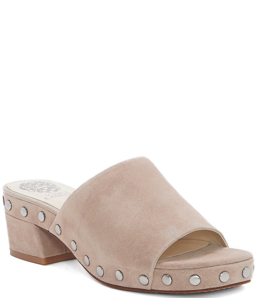 Vince Camuto Haniya Studded Suede Square Toe Mules