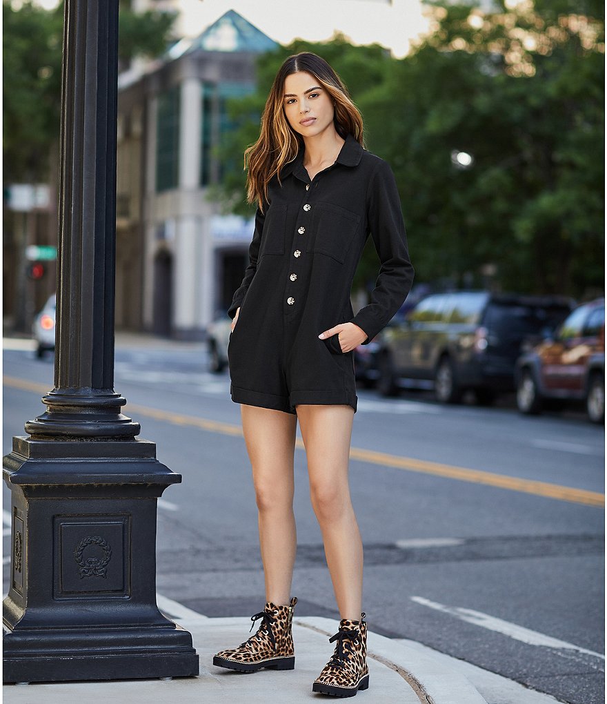 Every Stripe Long Sleeve Button Front Romper